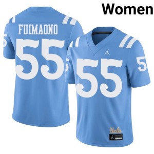 Light Blue 2026 #55 A.J. Fuimaono Women's College Football Joe Bruin Jerseys 403253-482