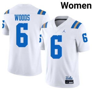 White Women's College Football Limited Anthony Woods #6 Bruin Jerseys 212065-783