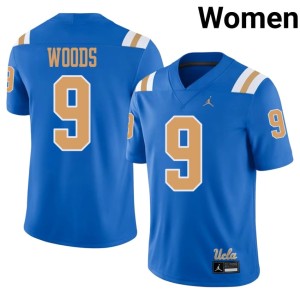 Blue Jalen Woods #9 Limited College Football Bruins Womens Jerseys 750749-618