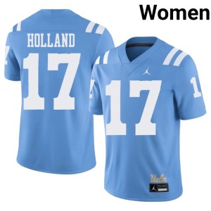 Light Blue Women College Football #17 Joe Bruin High School Lucien Holland Jerseys 419880-794