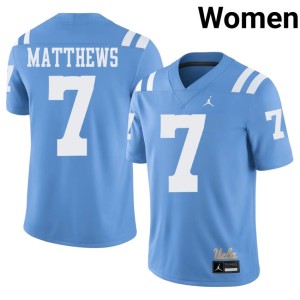 Light Blue Bruin #7 University College Football Women Mikey Matthews Jersey 291239-303