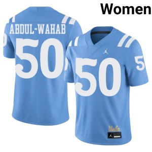 Light Blue College Football Salem Abdul-Wahab Womens Alumni #50 Bruins Jersey 574022-324