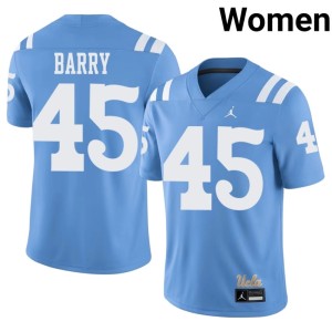 Light Blue College Football Chase Barry Official Bruin Women #45 Jersey 931032-826