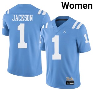 Light Blue 2026 Women's #1 UCLA College Football Scooter Jackson Jersey 235695-357