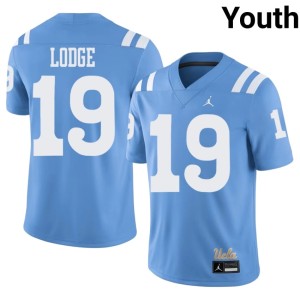 Light Blue Youth #19 Embroidery Mighty Bruins Harry Lodge College Football Jersey 919285-422