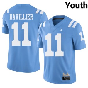 Light Blue College Football UCLA Youth #11 Nico Davillier Game Jersey 100366-805