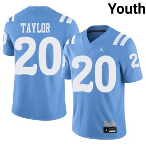 Light Blue Mighty Bruins #20 College Football Replica Scott Taylor Youth Jerseys 996924-370