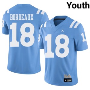 Light Blue #18 University DJ Bordeaux College Football UCLA Bruins Youth Jersey 770110-806