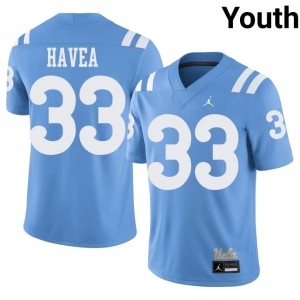 Light Blue UCLA Bruins College Football #33 Youth Replica Dallin Havea Jerseys 647638-652