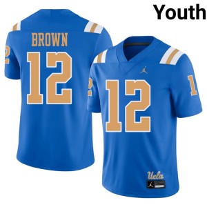 Blue Youth Mighty Bruins High School Jace Brown #12 College Football Jerseys 615107-222