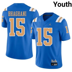 Blue Youth Mighty Bruins College Football #15 Mateen Bhaghani Limited Jerseys 734530-641