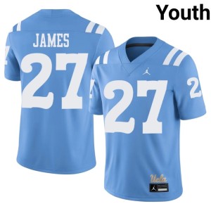 Light Blue Game Ta'Shawn James #27 College Football Youth Bruin Jerseys 159005-401