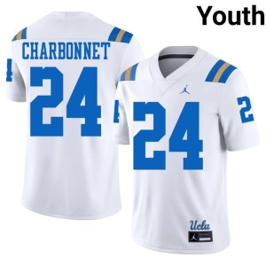 White UCLA Bruins College Football University Youth #24 Zach Charbonnet Jerseys 187444-657